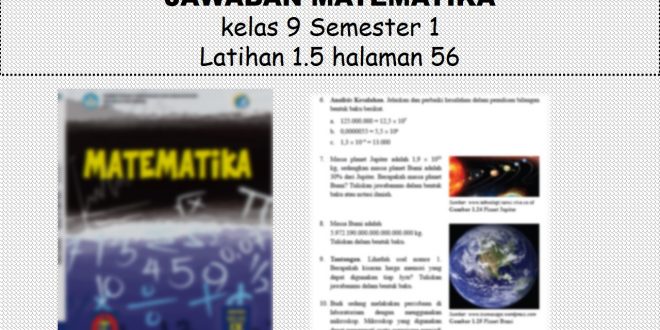Jawaban Matematika kelas 9 Semester 1 Latihan 1.5 halaman 56