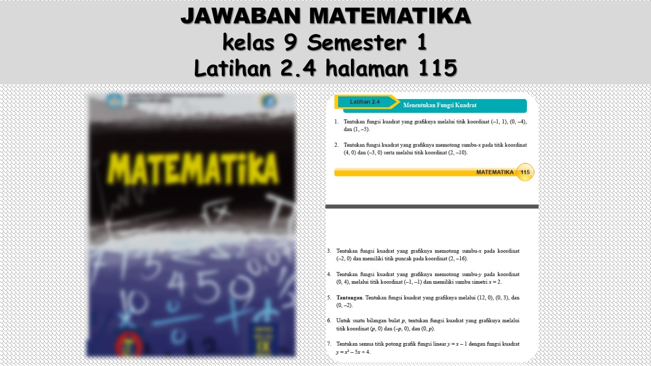 Jawaban Matematika kelas 9 Latihan 2.4 halaman 115