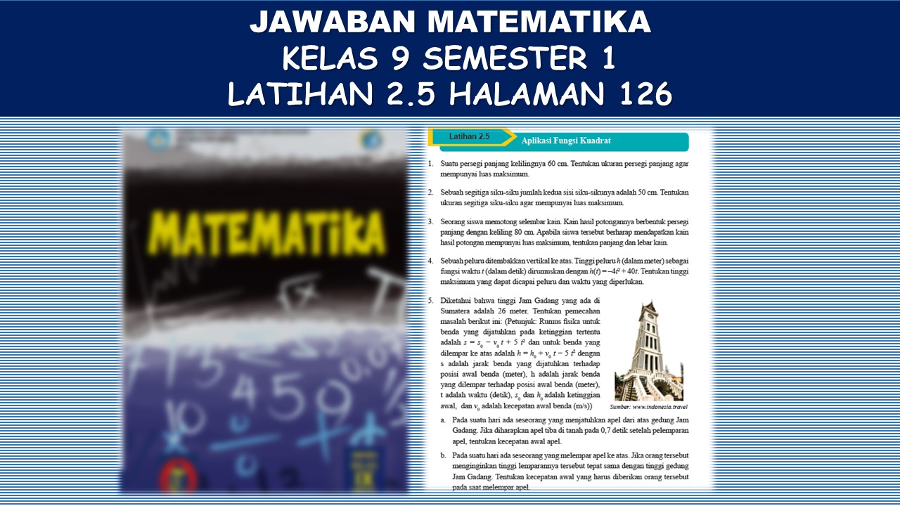 Jawaban Matematika kelas 9 Latihan 2.5 halaman 126