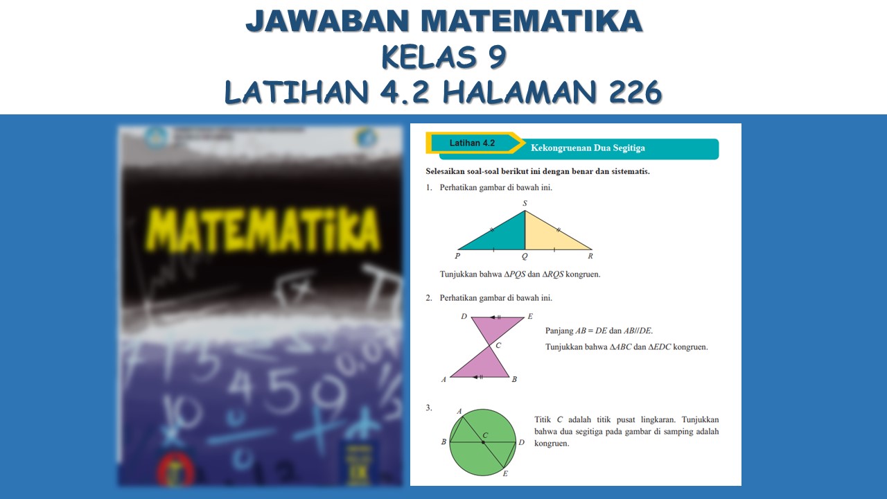 Jawaban Matematika Latihan 4.2 Kelas 9 Halaman 226