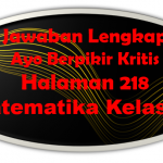 Jawaban Ayo Berpikir Kritis Matematika Halaman 218 Kelas 10