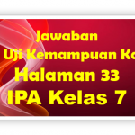 Jawaban Soal No 3 Uji Kemampuan IPA Halaman 33 Kelas 7